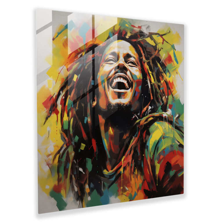 Bob Marley Glass Print - Modern Abstract Wall Art - Bob Marley, Wall Decoration, Glass Art, Bob Marley