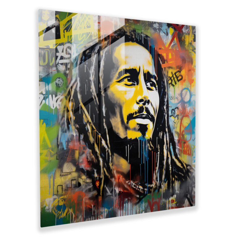 Bob Marley Glass Print - Graffiti Street Art - Bob Marley, Bob Marley, Graffiti Style, Wall Decoration