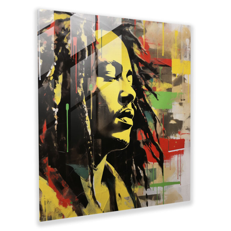 Bob Marley Glass Print - Bob Marley, Wall Decoration, Modern Art, Glass Art