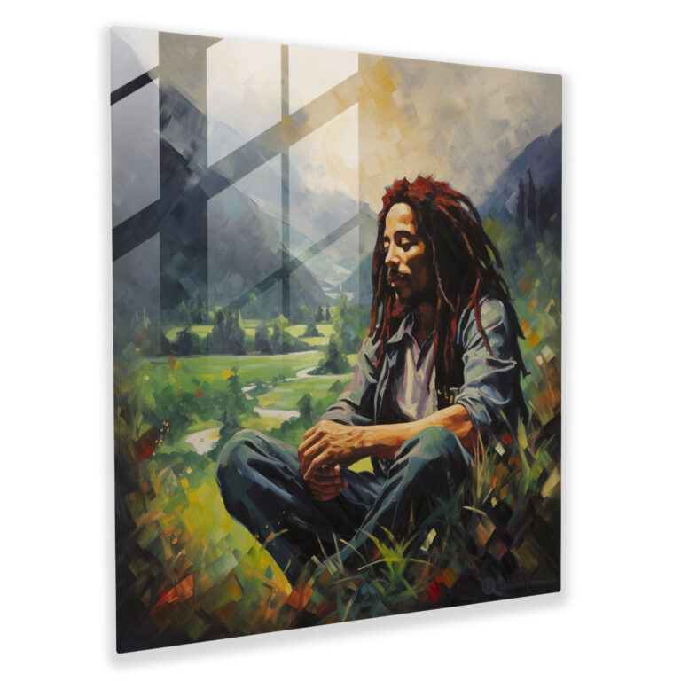 Bob Marley Glass Print - Impressionist Art - Bob Marley, Impressionist Art, Home Decoration, Glass Art