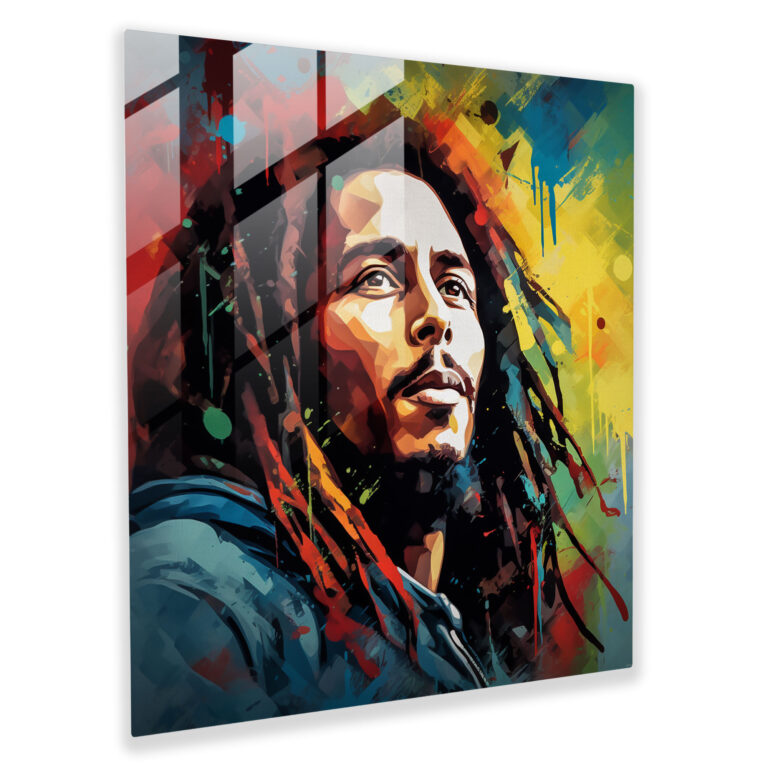 Urban Bob Marley Glass Print - Bob Marley, Bob Marley, Glass Wall Art, Wall Decoration