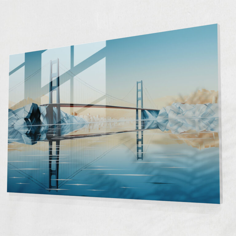 Reflective Bosphorus Glass Print - Bosphorus Bridge, Contemporary Design, Glass Print, Modern Art
