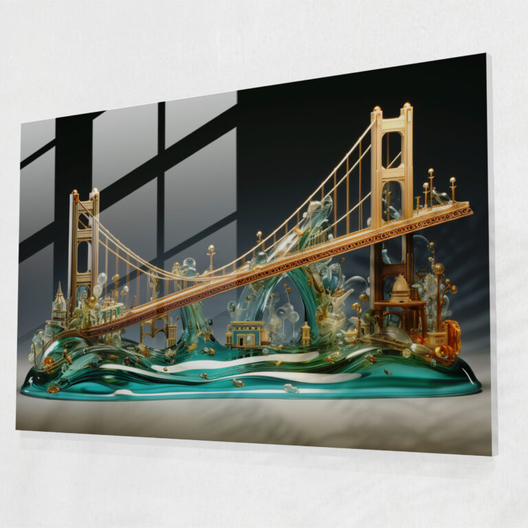 Whimsical Bosphorus Bridge Glass Print - Bosphorus Bridge, Bosphorus Bridge, Wall Decoration, Glass Wall Art