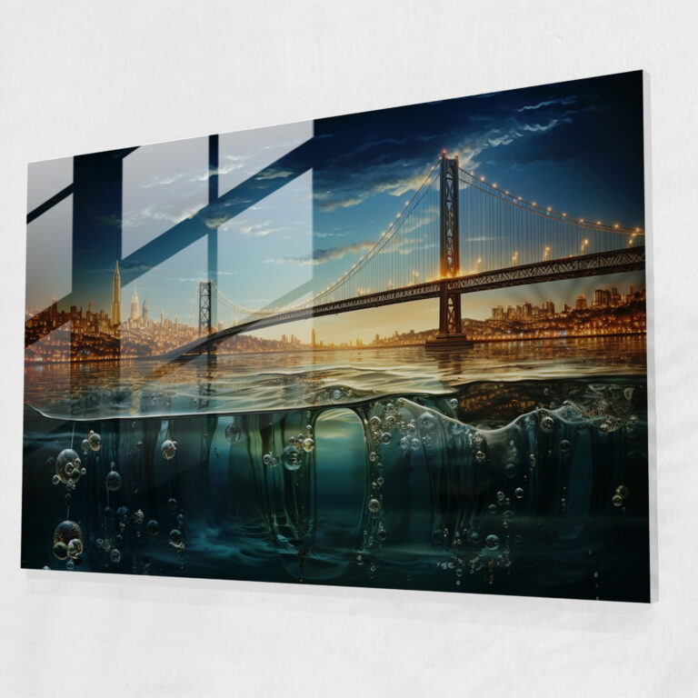 Surreal Bosphorus Bridge Glass Decoration - Bosphorus Bridge, Surreal, Otherworldly, Bosphorus Bridge