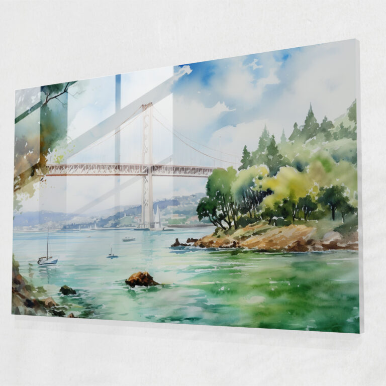 Bosphorus Bridge Glass Wall Art - Bosphorus Bridge, Wall Decoration, Modern Art, Glass Art
