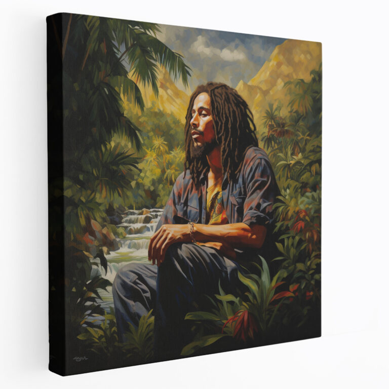 Bob Marley Wall Decoration - Bob Marley, Canvas Print, Tropical Landscape, Home Decoration