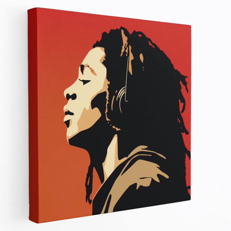Bob Marley Canvas Wall Art - Bob Marley, Wall Art, Canvas Wall Art, Silhouette
