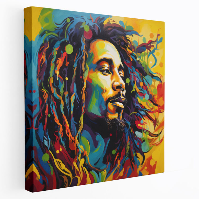 Bob Marley Canvas Print Wall Art - Bob Marley, Vibrant, Patterns, Wall Decoration