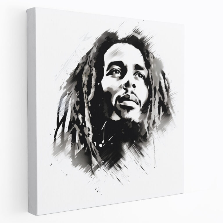 Bob Marley Minimalist Canvas Print - Bob Marley, Minimalist, Canvas Wall Art, Bob Marley
