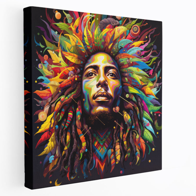 Bob Marley Psychedelic Canvas Print - Bob Marley, Home Decoration, Bob Marley, Energy