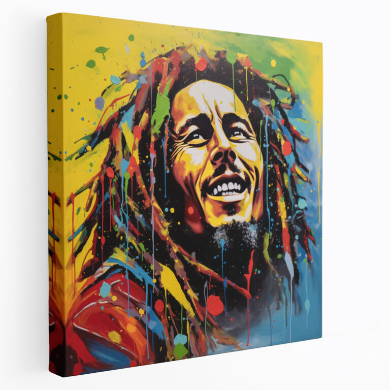 Bob Marley 3D Pop Art Canvas Print - Bob Marley, Textures, Canvas Print, Dynamic