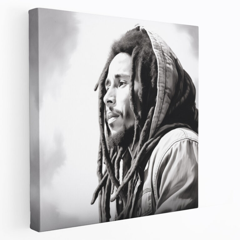 Bob Marley Canvas Art - Bob Marley, Canvas Wall Art, Black And White, Soulful Gaze