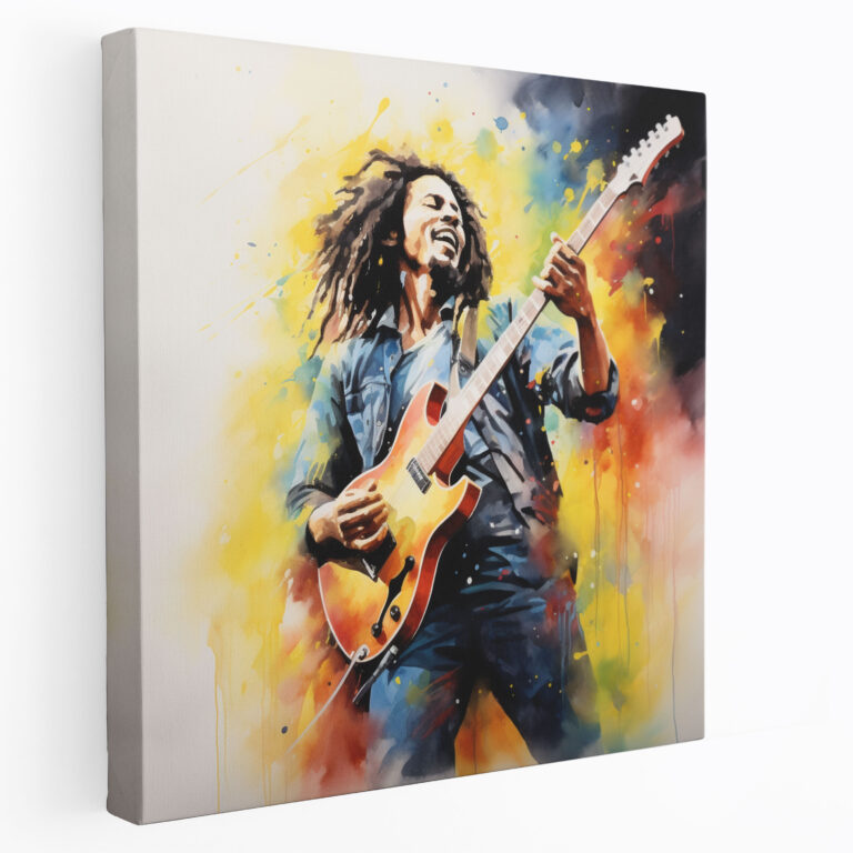 Bob Marley Canvas Print - Vibrant Watercolor Painting - Bob Marley, Bob Marley Canvas Print, Canvas Wall Art, Bob Marley Wall Art
