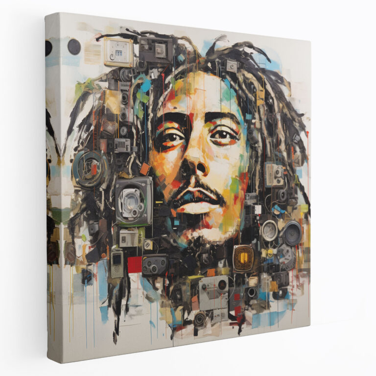 Bob Marley Canvas Print - Collage Artwork - Bob Marley, Canvas Print, Cultural Significance, Bob Marley Home Decoration