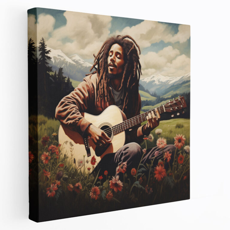 Bob Marley Canvas Print - Peaceful Meadow Wall Decoration - Bob Marley, Wall Art, Bob Marley, Calming