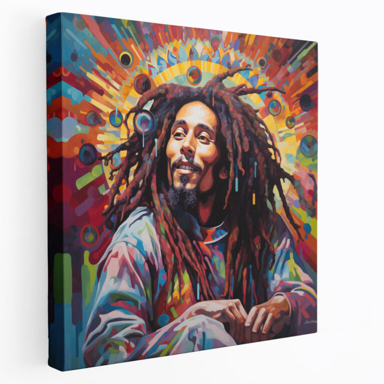 Bob Marley Canvas Print - Psychedelic Trippy Wall Art - Bob Marley, Psychedelic Art, Canvas Print, Trippy Patterns