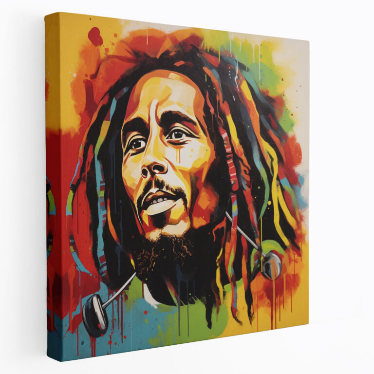 Bob Marley Canvas Print - Vibrant Reggae Wall Art - Bob Marley, Culture, Canvas, Vibrant Colors