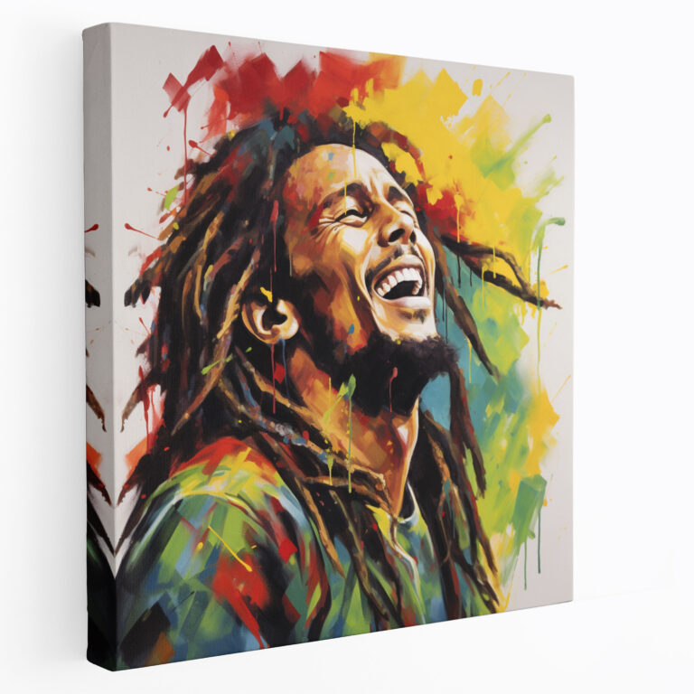 Bob Marley Wall Art - Rasta-Inspired Canvas Print - Bob Marley, Canvas Print, Vibrant Colors, Wall Decoration