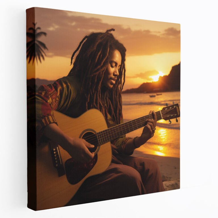 Bob Marley Canvas Print - Sunset Beach Wall Art - Bob Marley, Bob Marley, Canvas, Canvas Print