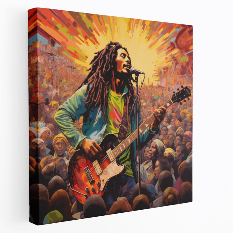 Bob Marley Wall Decoration - Psychedelic Concert Canvas Print - Bob Marley, Celebration, Canvas Wall Art, Wall Decoration