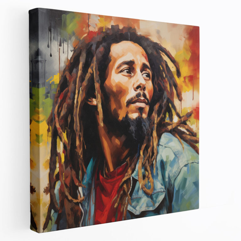 Bob Marley Canvas Print - Soulful Portrait - Bob Marley, Dreadlocks, Canvas Print, Canvas
