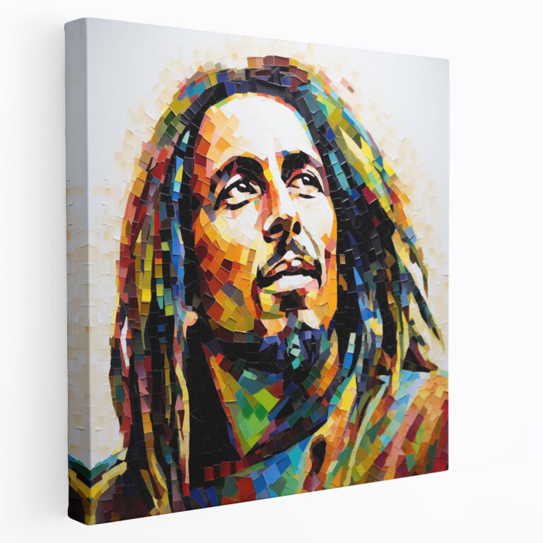 Bob Marley Canvas Print - Colorful Mosaic Wall Art - Bob Marley, Wall Art, Colorful Mosaic, Home Decoration
