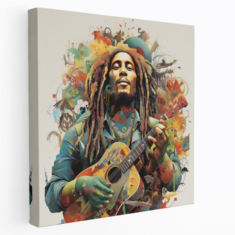 Bob Marley Wall Art - Reggae Culture Canvas Print - Bob Marley, Visually Captivating Collage, Bob Marley, Canvas Wall Art