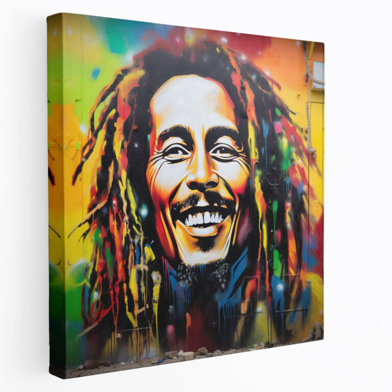 Bob Marley Graffiti Canvas Print - Bob Marley, Canvas, Wall Decoration, Home Decoration
