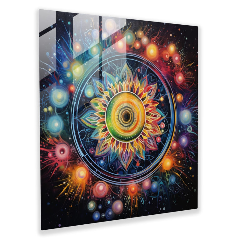 Bohemian Mandala Glass Print - Bohemian, Modern Art, Glass Print, Home Decoration