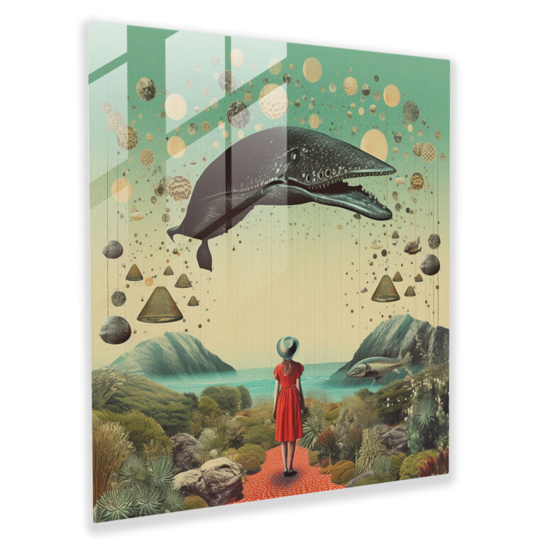 Bohemian Surreal Collage Glass Print - Bohemian, Glass Art, Modern Art, Glass Wall Art
