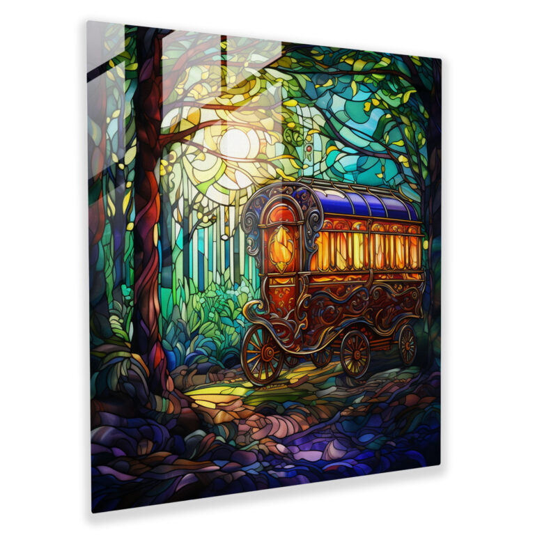 Bohemian Gypsy Caravan Glass Print - Bohemian, Modern Art, Gypsy Caravan, Glass Wall Art