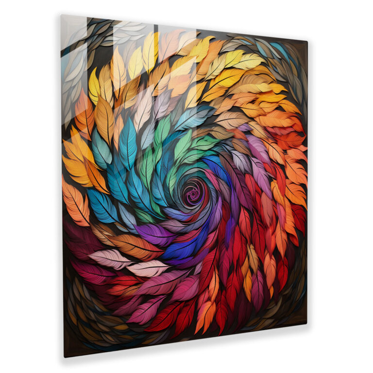 Bohemian Feathers Glass Print - Bohemian, Feathers, Abstract, Modern Art