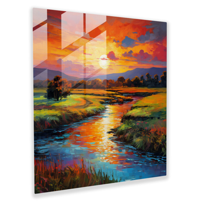 Bohemian Serenity Glass Print - Bohemian, Home Decoration, Glass Wall Art, Impressionist Painting