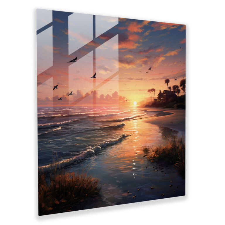Bohemian Beach Glass Print - Bohemian, Glass Wall Art, Wall Decoration, Home Decoration
