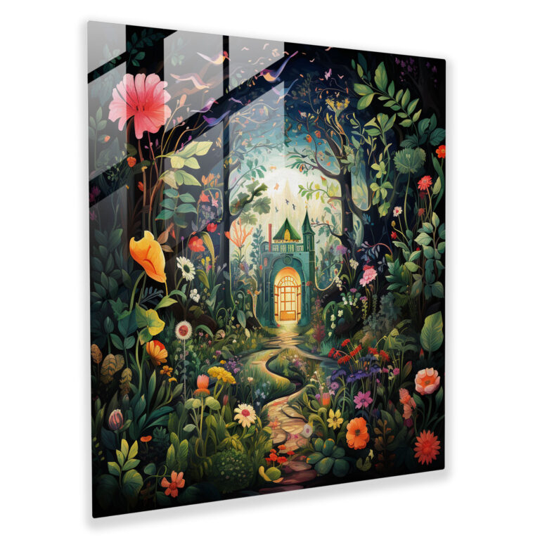 Bohemian Garden Glass Print - Bohemian, Glass Print, Vibrant Flowers, Home Decoration