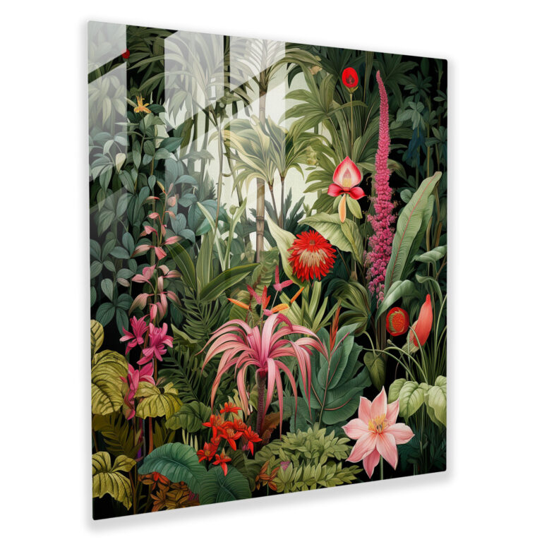 Bohemian Botanical Garden Glass Print - Bohemian, Bohemian, Glass Art, Wall Decoration