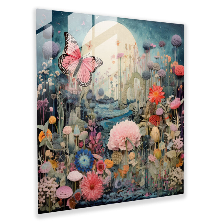 Bohemian Garden Glass Print - Bohemian, Magical Garden, Modern Art, Colorful Flowers