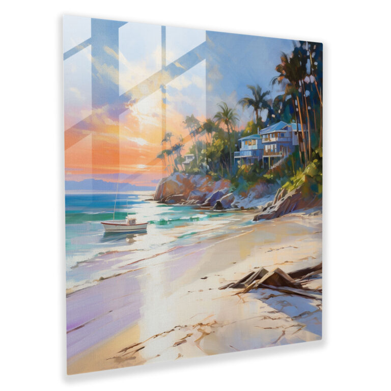 Bohemian Coastal Glass Print - Bohemian, Modern Art, Wall Decoration, Glass Print