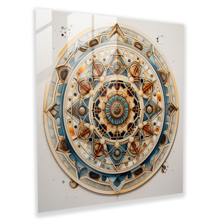 Intricate Bohemian Mandala Glass Print - Bohemian, Glass Art, Home Decoration, Spiritual Symbols