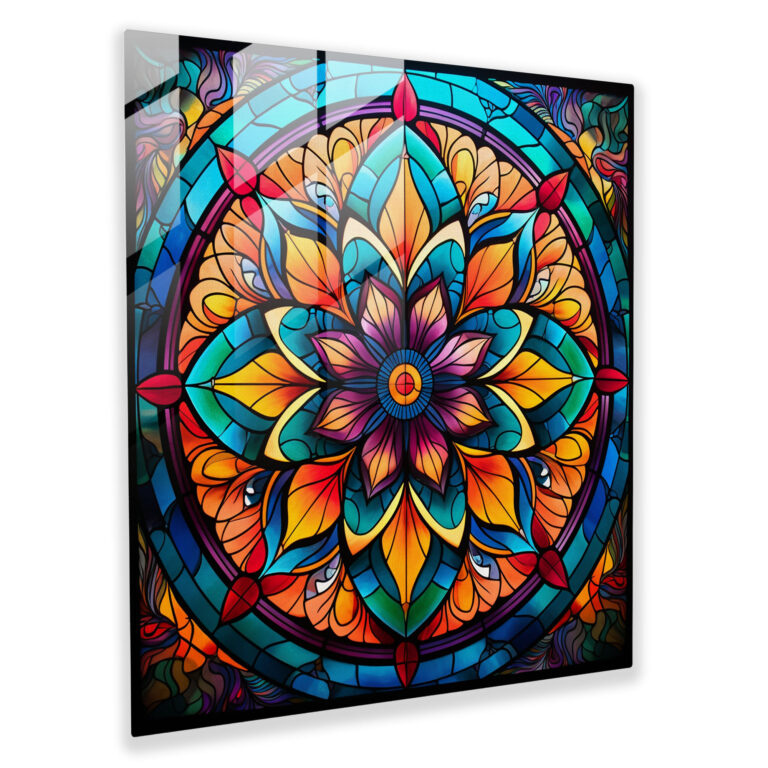 Bohemian Mandala Stained Glass Print - Bohemian, Modern Art, Wall Decoration, Stained Glass Window