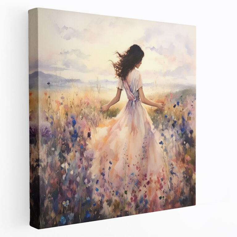 Bohemian Wildflowers Canvas Print - Bohemian, Ethereal, Canvas Wall Art, Watercolor Painting