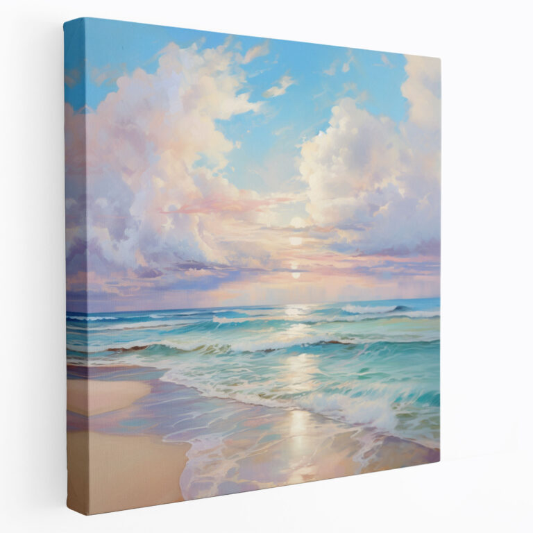 Bohemian Seaside Canvas Print - Bohemian, Pastel Hues, Impressionist Painting, Seaside Landscape