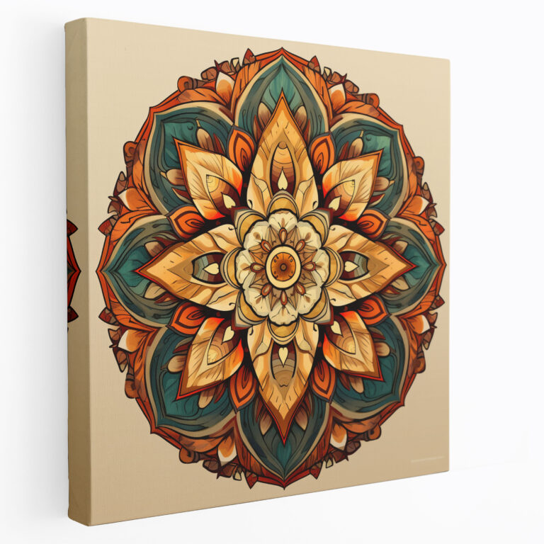 Boho Chic Mandala Canvas Print - Bohemian, Artistic Flair, Canvas Wall Art, Mandala Design