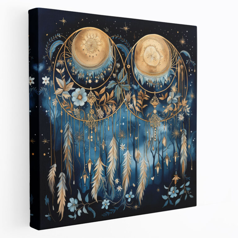 Bohemian Moonlit Night Canvas Print - Bohemian, Wall Decoration, Home Decoration, Flowing Tapestries
