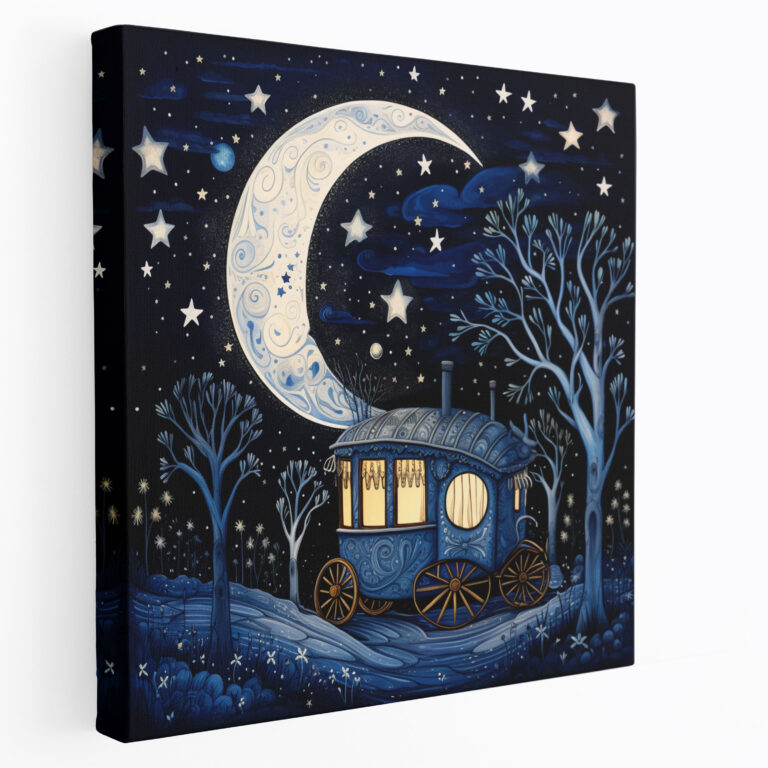 Bohemian Caravan Starry Night Canvas Print - Bohemian, Canvas Print, Bohemian Caravan, Canvas Wall Art
