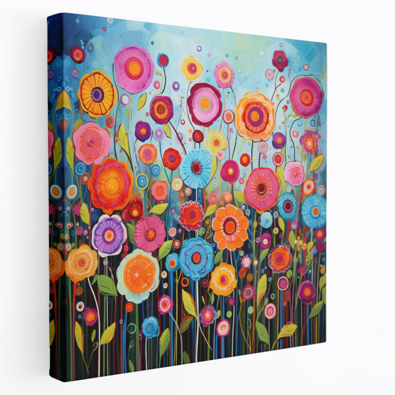 Bohemian Flower Garden Canvas Print - Bohemian, Wall Art, Wall Decoration, Colorful