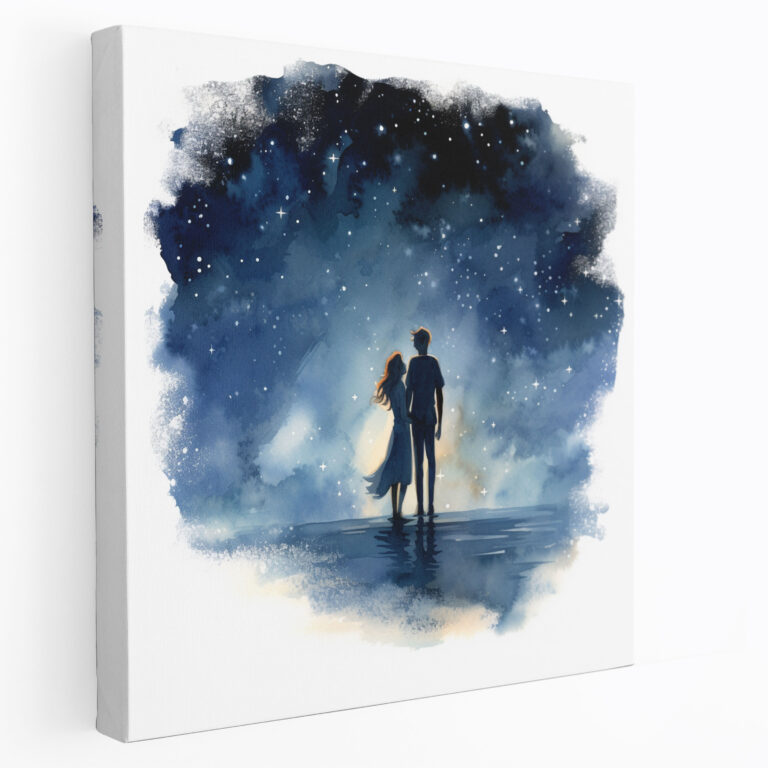Bohemian Starry Love Canvas Print - Bohemian, Home Decoration, Wall Decoration, Romantic