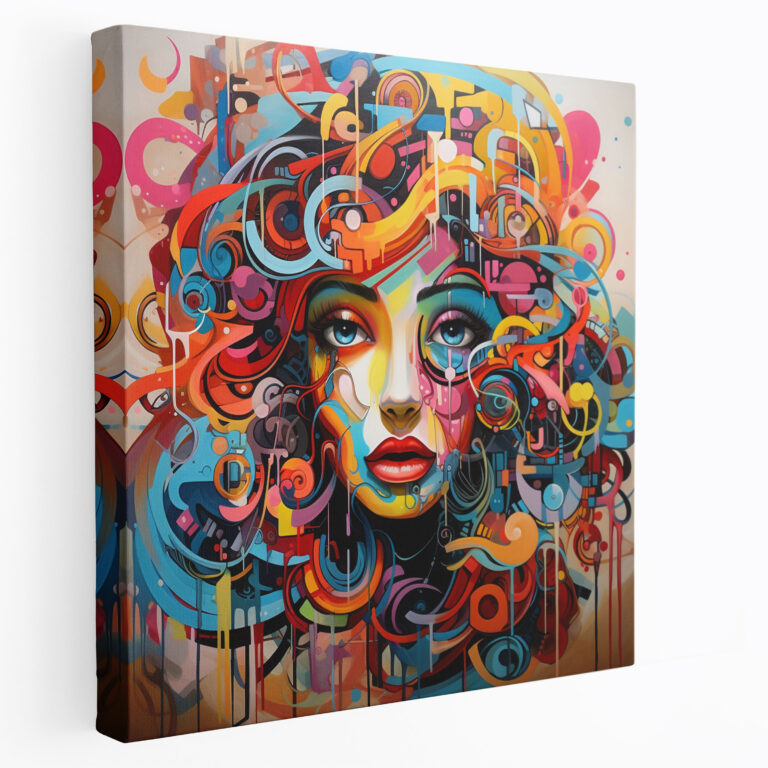 Bohemian Graffiti Canvas Print - Bohemian, Wall Art, Home Decoration, Colorful