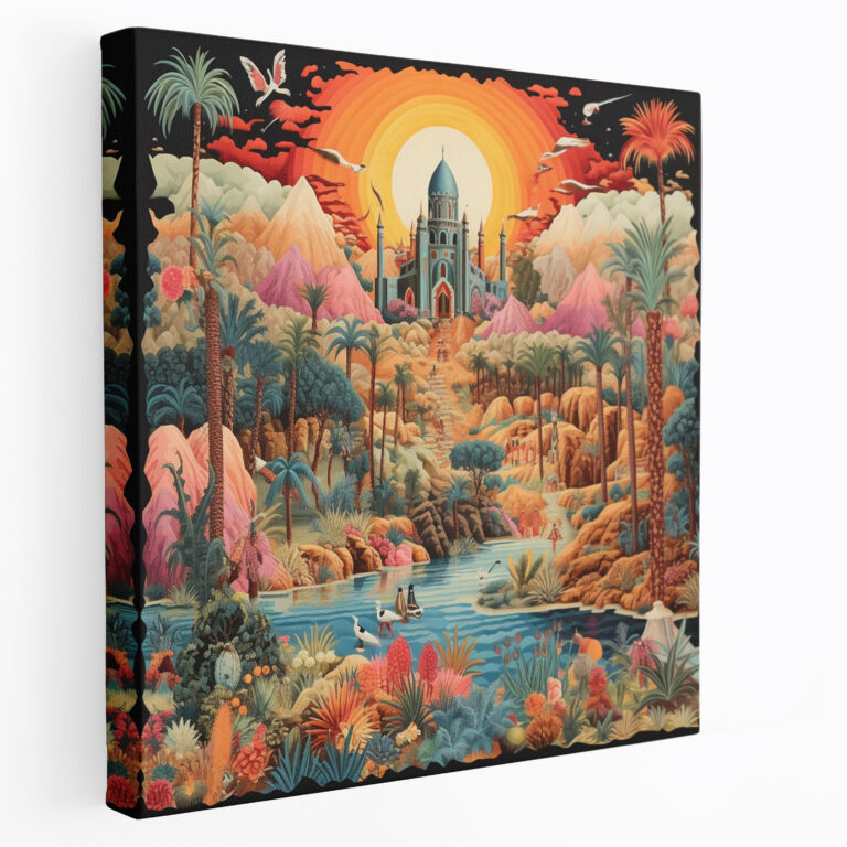 Bohemian Desert Oasis Canvas Print - Bohemian, Home Decoration, Vibrant Bazaars, Wall Art