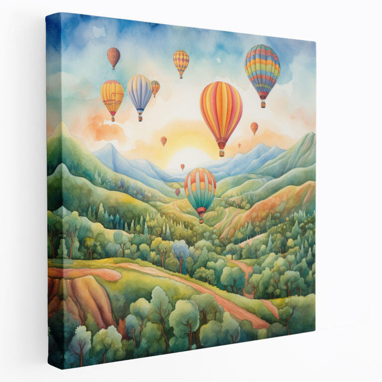 Bohemian Hot Air Balloons Canvas Print - Bohemian, Home Decoration, Hot Air Balloons, Wall Decoration